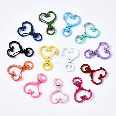 Spray Painted Eco-Friendly Alloy Swivel Snap Hooks Clasps X-PALLOY-T080-17-NR-1
