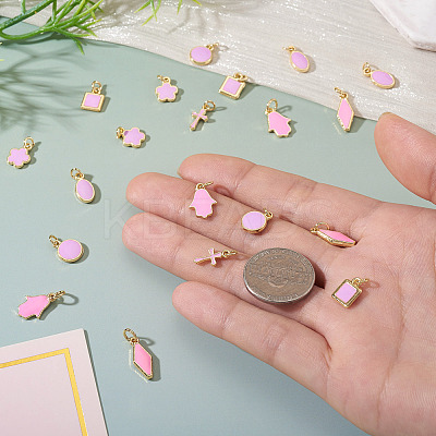 21Pcs 7 Styles Brass Enamel Charms KK-TA0003-19B-1
