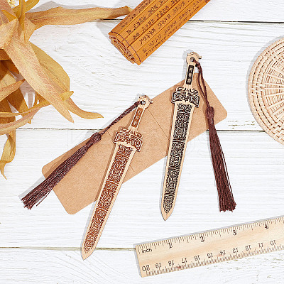 Sword Bamboo Bookmarks AJEW-WH0291-91-1