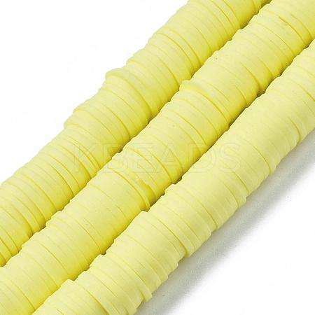 Flat Round Handmade Polymer Clay Beads CLAY-R067-10mm-23-1