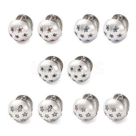 304 Stainless Steel Clear Cubic Zirconia Hoop Earrings for Women EJEW-Z076-01P-1