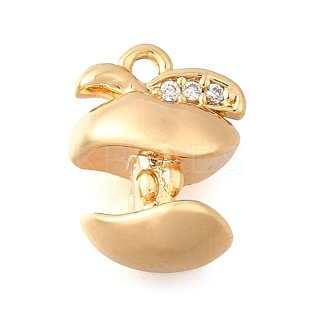 Brass Micro Pave Cubic Zirconia Charms KK-C096-06G-1