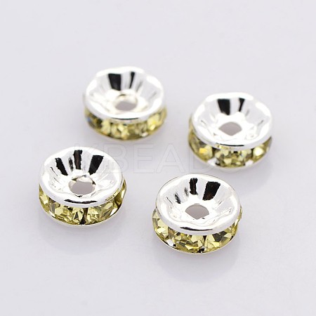 Brass Grade A Rhinestone Spacer Beads RB-A014-Z7mm-13S-1