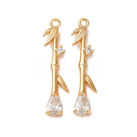 Brass Micro Pave Clear Cubic Zirconia Pendants KK-Z112-27G-1