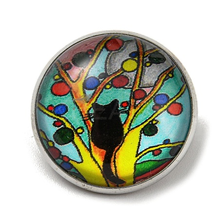 Round Glass Brooches FIND-Q096-01E-1