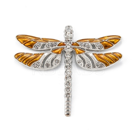 Platinum Alloy Enamel Dragonfly Big Pendants ENAM-J033-09P-1
