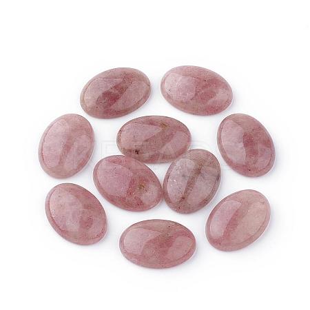 Natural Strawberry Quartz Gemstone Cabochons G-T020-13x18mm-28-1