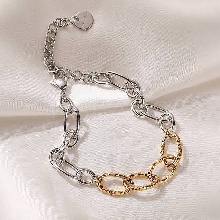 304 Stainless Steel Link Chain Bracelets for Women LS-BJEW-K291-02GP-1
