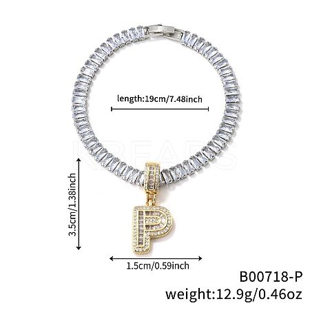 Fashionable Brass Micro Pave Clear Cubic Zirconia Charm Bracelets AF9298-16-1