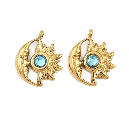 304 Stainless Steel Rhinestone Pendants STAS-Z166-24G-12-1