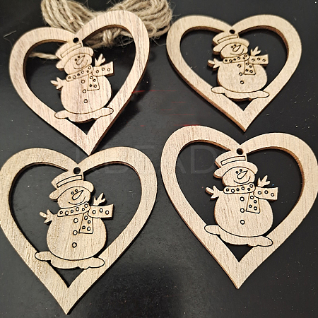Unfinished Wood Pendant Decorations WOCR-PW0001-123-22-1