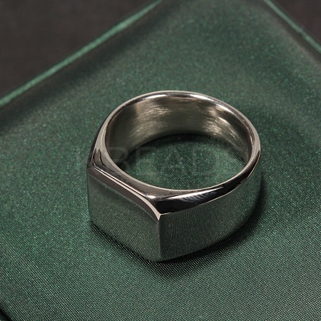 Square 304 Stainless Steel Finger Rings WGB1DFB-21-1