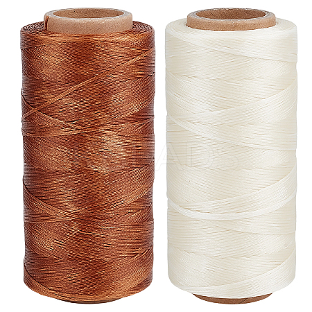 2 Rolls 2 Colors Flat Waxed Cotton Cord OCOR-CL0001-13-1