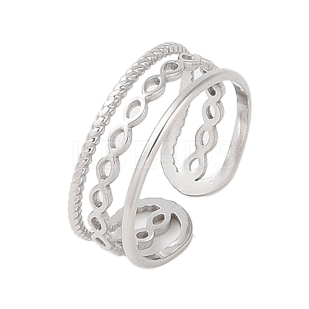 Non-Tarnish 304 Stainless Steel Open Cuff Ring STAS-S125-10P-1