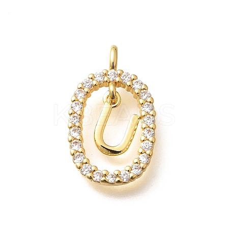 Brass Micro Pave Cubic Zirconia Pendants ZIRC-P123-01G-U01-1