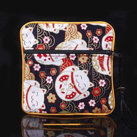 Square Chinese Style Cloth Tassel Bags PW-WG62144-45-1