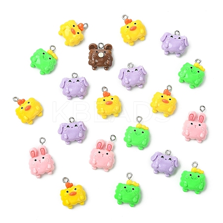 20Pcs Animal Series Opaque Resin Pendants CRES-YW0002-52-1