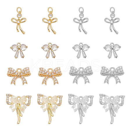 Alloy & Brass Cubic Zirconia Charms ZIRC-AR0001-27-1