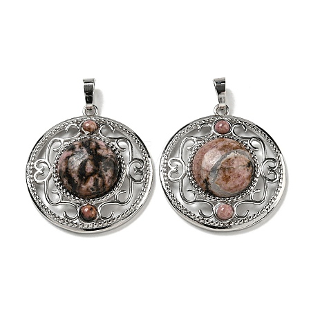 Natural Rhodonite Pendants G-Q158-03B-1