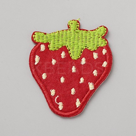 Strawberry Polyester Embroidery Sew on Appliques DIY-WH0671-005F-1