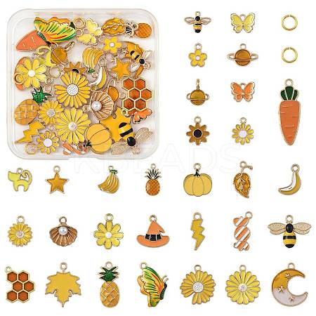30Pcs Alloy Enamel Pendants FIND-FS0004-48-1