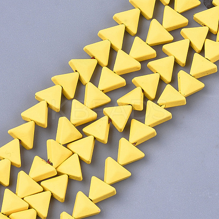Spray Painted Non-magnetic Synthetic Hematite Beads Strands G-T116-15-24-1