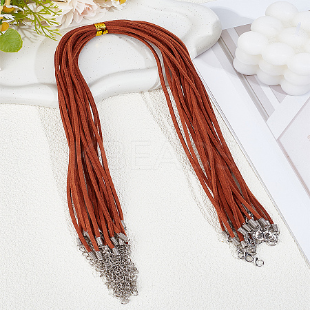 20Pcs 2MM Flat Faux Suede Cord Necklace Making with Findings NJEW-LP0007-08B-1