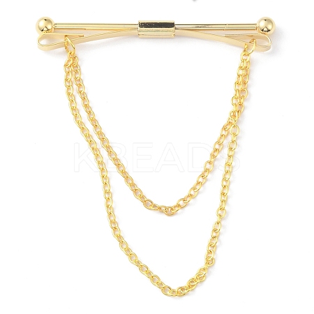 Brass Hanging Chains Collar Pins Tie Clips AJEW-WH0401-65G-1