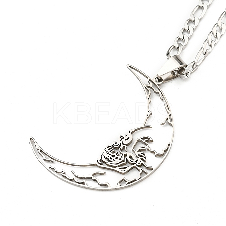 Non-Tarnish 304 Stainless Steel Pendant Necklaces NJEW-L118-03P-1