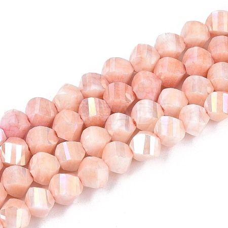 Anti-Tarnish Electroplate Glass Beads Strands GLAA-T025-6mm-14G-1