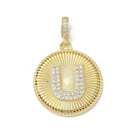 Brass Micro Pave Clear Cubic Zirconia Pendants KK-L253-17G-U-1
