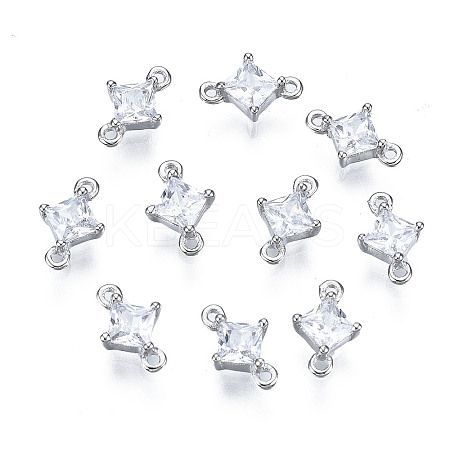 Long-Lasting Plated 925 Sterling Silver Cubic Zirconia Links LS-STER-ZX003-03P-NF-1