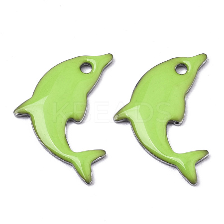 201 Stainless Steel Enamel Pendants X-STAS-N088-16F-1