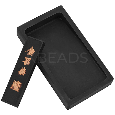 Natural Gemstone Ink Stones with Smoke Ink Stick AJEW-WH0314-726B-1