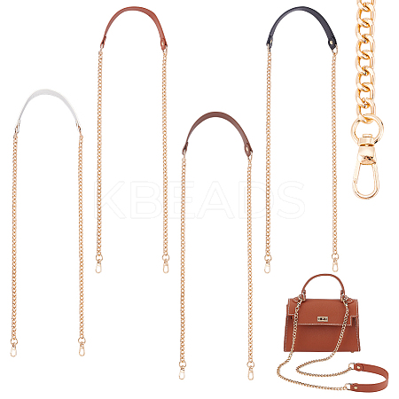 4Pcs 4 Colors Imitation Leather Crossbody Long Purse Straps FIND-WR0009-03G-1