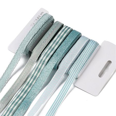 18 Yards 6 Styles Polyester Ribbon SRIB-Q022-F07-1