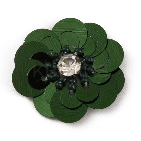 Flower Shape PVC Sequin/Paillette Beading Appliques DIY-WH0308-287J-1