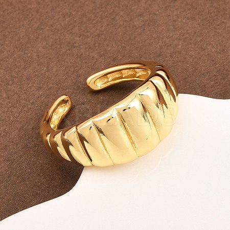 Brass Cuff Ring for Women RJEW-Z113-14G-1