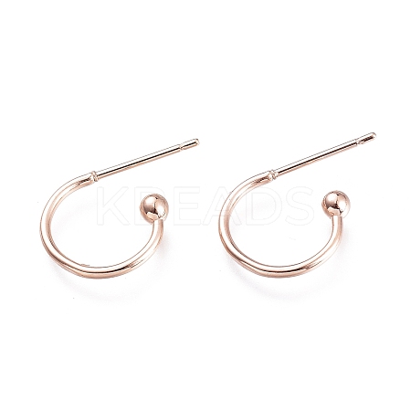 304 Stainless Steel Earring Hooks LS-X-STAS-K211-01RG-1
