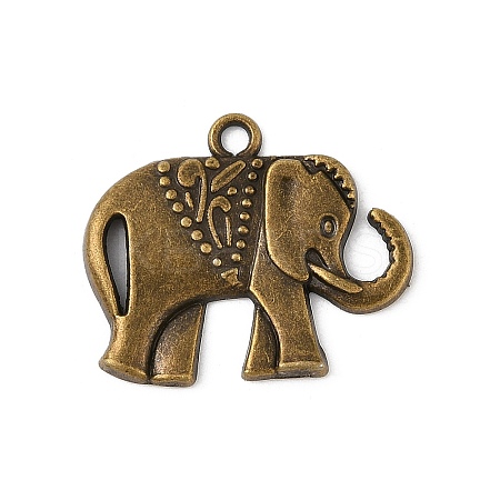 Elephant Tibetan Style Alloy Pendants TIBEP-R344-52AB-FF-1