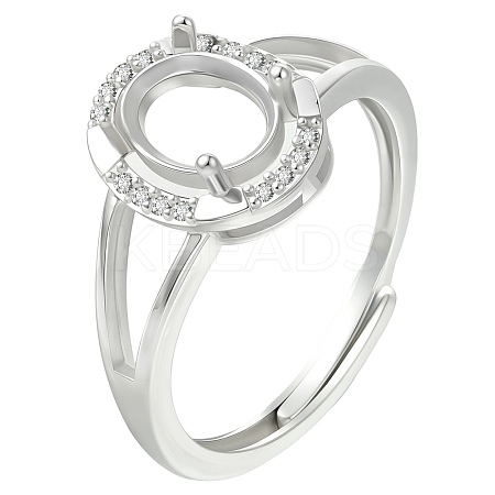 1Pc 925 Sterling Silver Prong Ring Settings STER-BBC0008-59-1