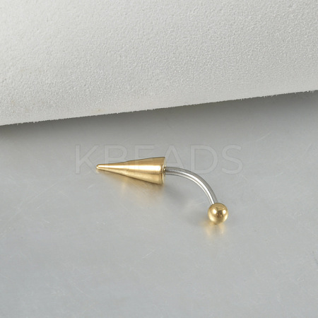 Cone 304 Stainless Steel Eyebrow Curved Barbell Rings with Spikes End WG9938B-09-1