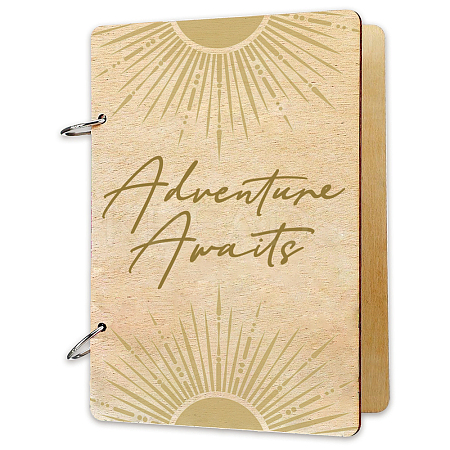 1 Set Wooden 2-Ring Loose Leaf Binder Postcard Phote Album Cover DIY-SD0001-02D-1