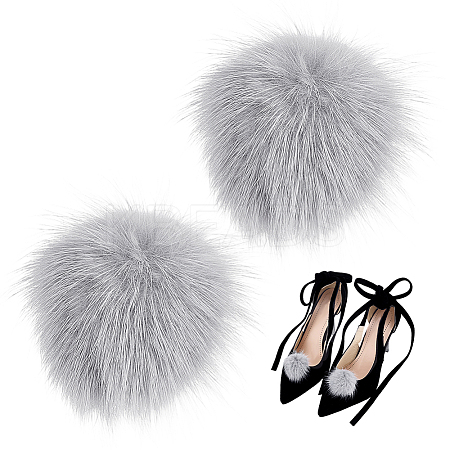 Faux Mink Fur Shoes Buckle Clip AJEW-WH0248-670B-1