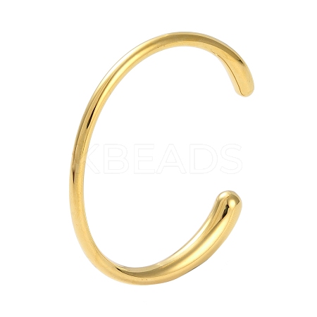 304 Stainless Steel Open Cuff Bangles for Women BJEW-M313-01G-1