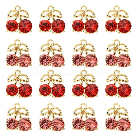 20Pcs 2 Colors Alloy Rhinestone Pendants ALRI-CJ0001-08-1