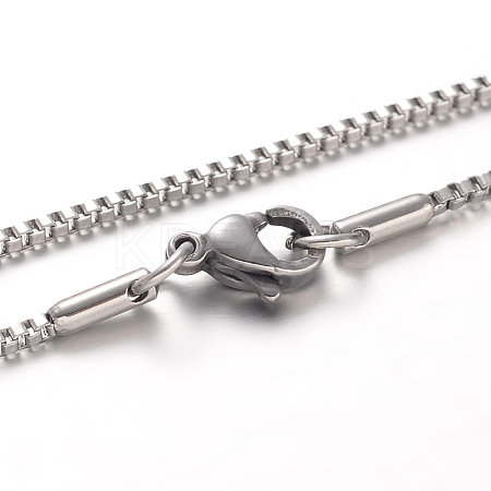 304 Stainless Steel Box Chain Necklaces NJEW-F195-40D-P-1