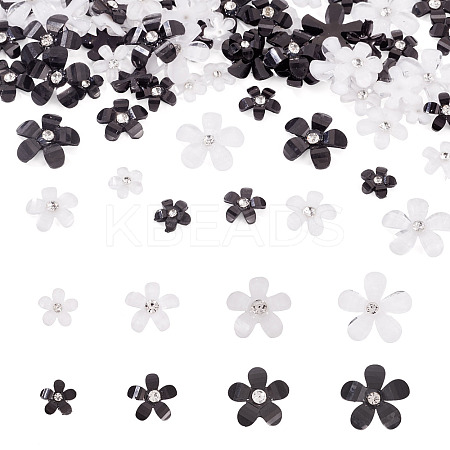 80Pcs 8 Styles Flower Resin Cabochons RESI-TA0004-28B-1