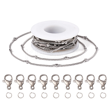 DIY Stainless Steel Satellite Chains Necklace Jewelry Kits DIY-TA0010-46-1