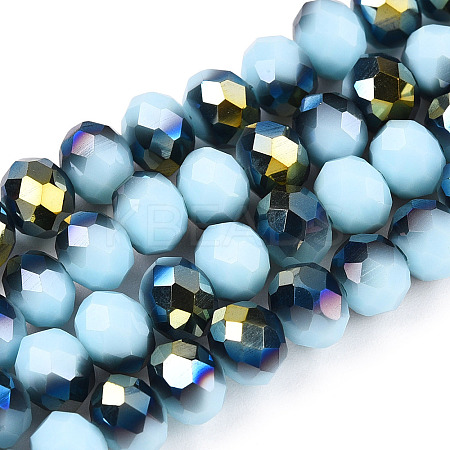 Electroplate Opaque Glass Beads Strands EGLA-A034-P6mm-S16-1